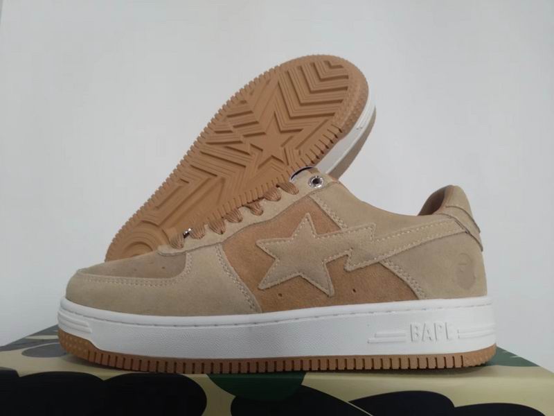 BAPE STA Beige & Tan Low-Top Sneakers
